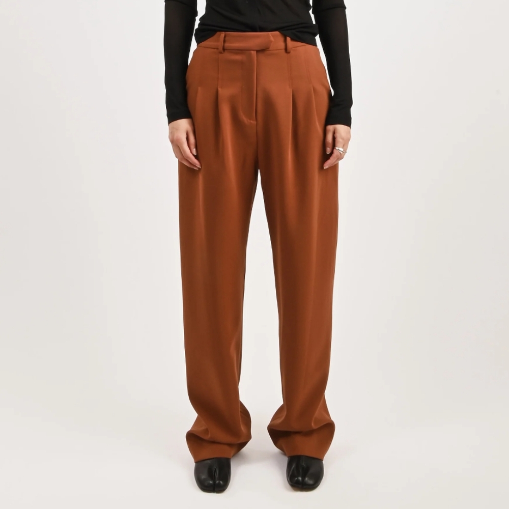 Nomia Pleated Trouser Pant 8 Clay